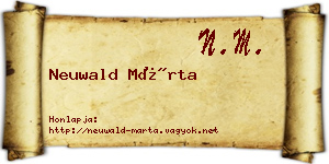 Neuwald Márta névjegykártya