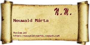 Neuwald Márta névjegykártya